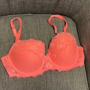 VICTORIA SECRET DREAM ANGEL CORAL LINED DEMI 38C
